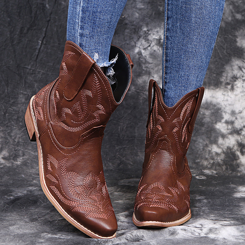 Embroidery Cowboy Boots