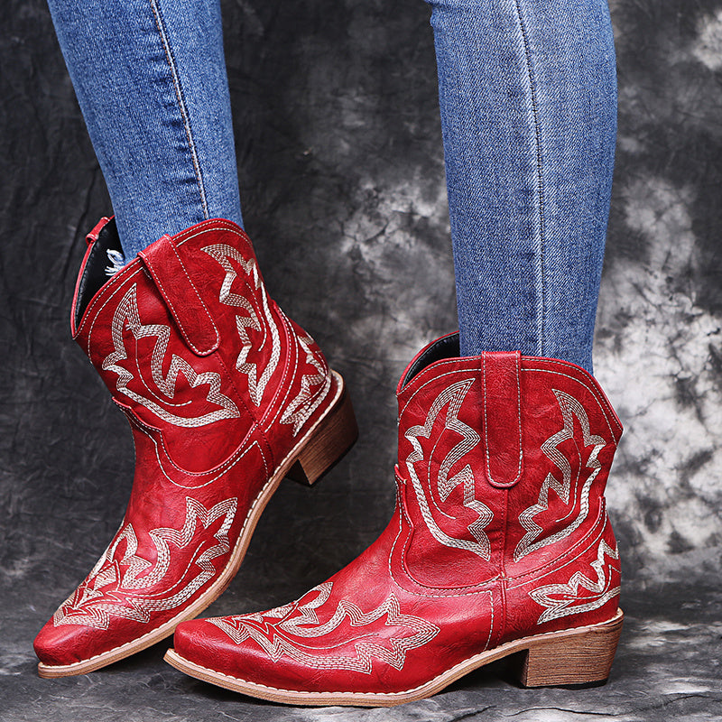 Embroidery Cowboy Boots