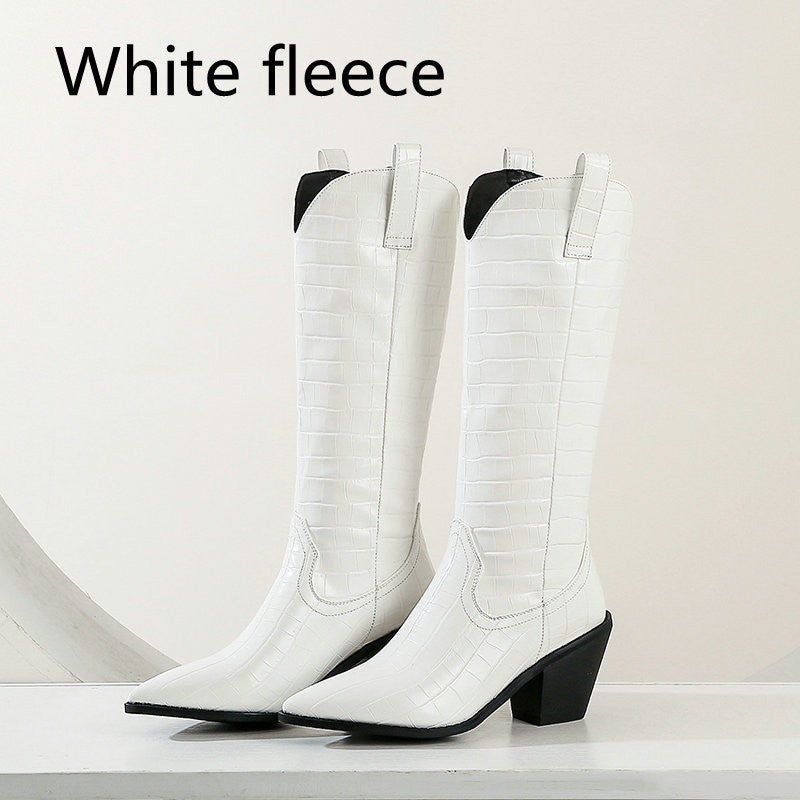 Knee-length Thick Heel Boots