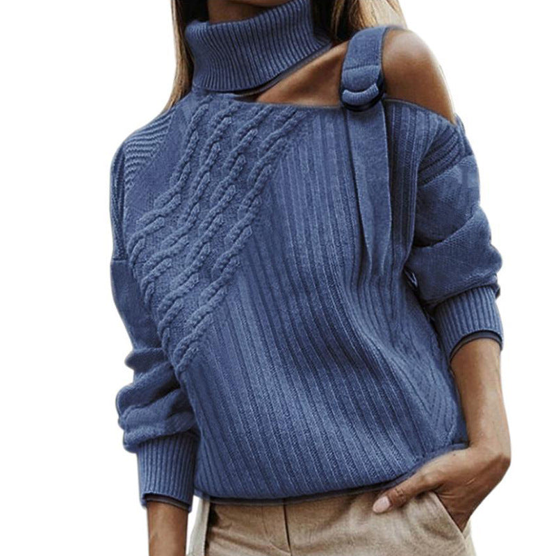 Off Shoulder Stitched Sweater