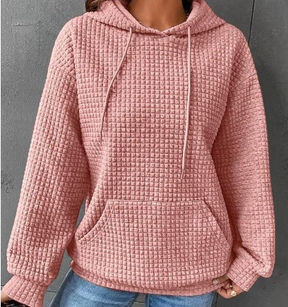 Loose Casual Solid Color Long-sleeved Hoodie