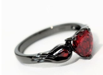 Rubby Red Zirconia Love Ring