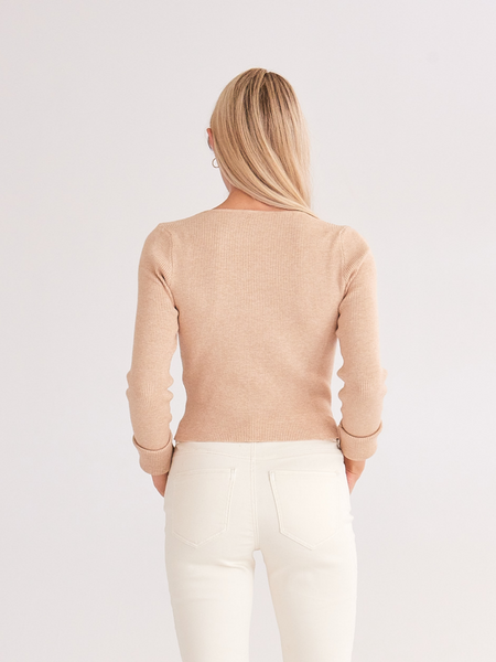 Cut Out Long-sleeved Knitted Top