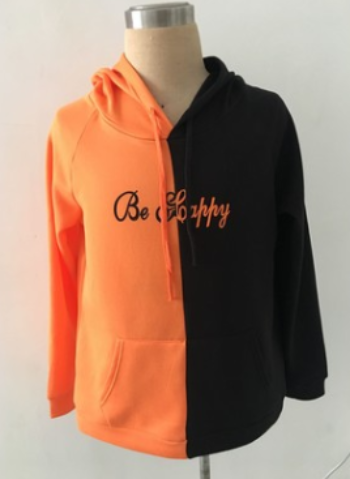 BE HAPPY smiley print hoodie