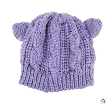 Hand Made 3D Cute Knitted Cat Ear Beanie