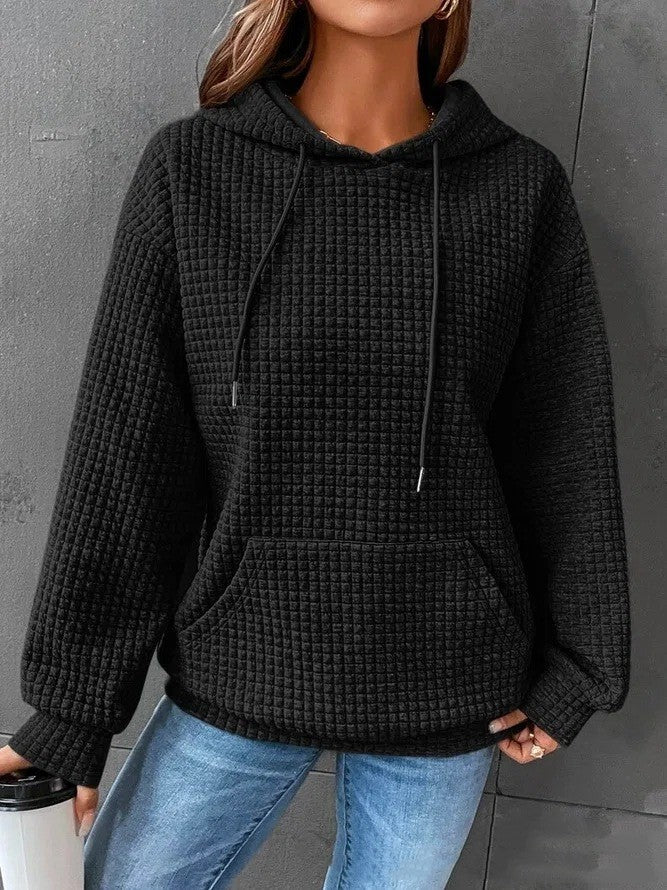 Loose Casual Solid Color Long-sleeved Hoodie