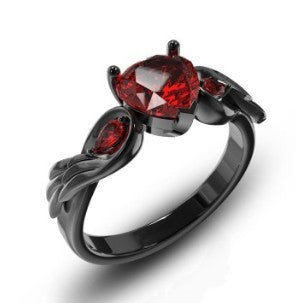 Rubby Red Zirconia Love Ring