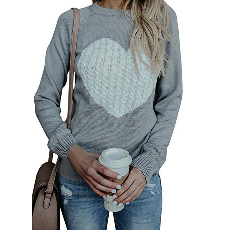 Love Printed Pullover Sweater