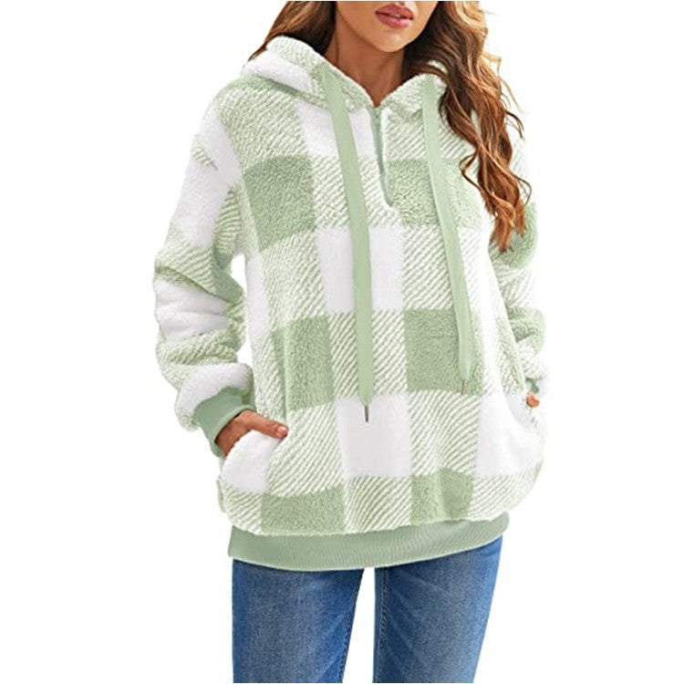 Plaid Hooded with Pockets