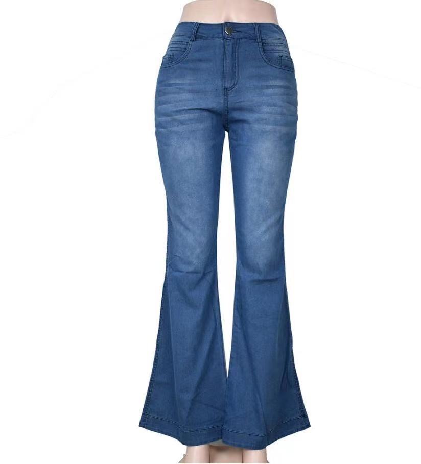 Women's Simple Flared Wide-leg Denim Jeans