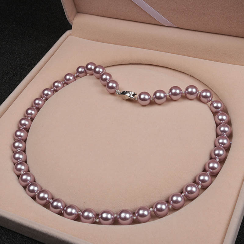 Women's Elegant Round Shell Pearl Necklace