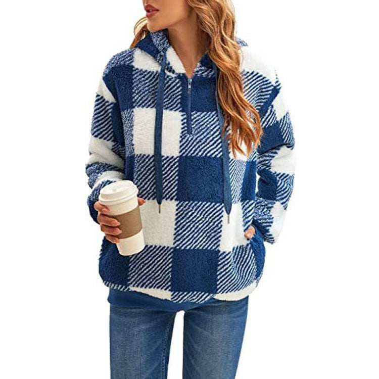 Plaid Hooded with Pockets