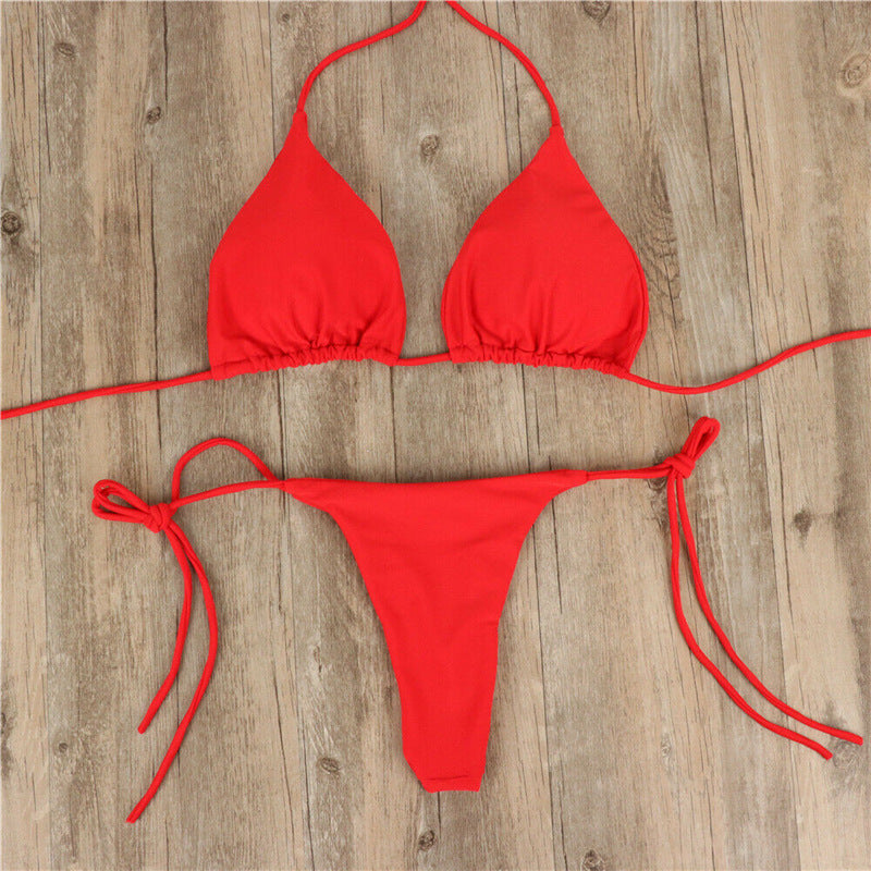 Halter Neck Tie, Split Tie Swimsuit