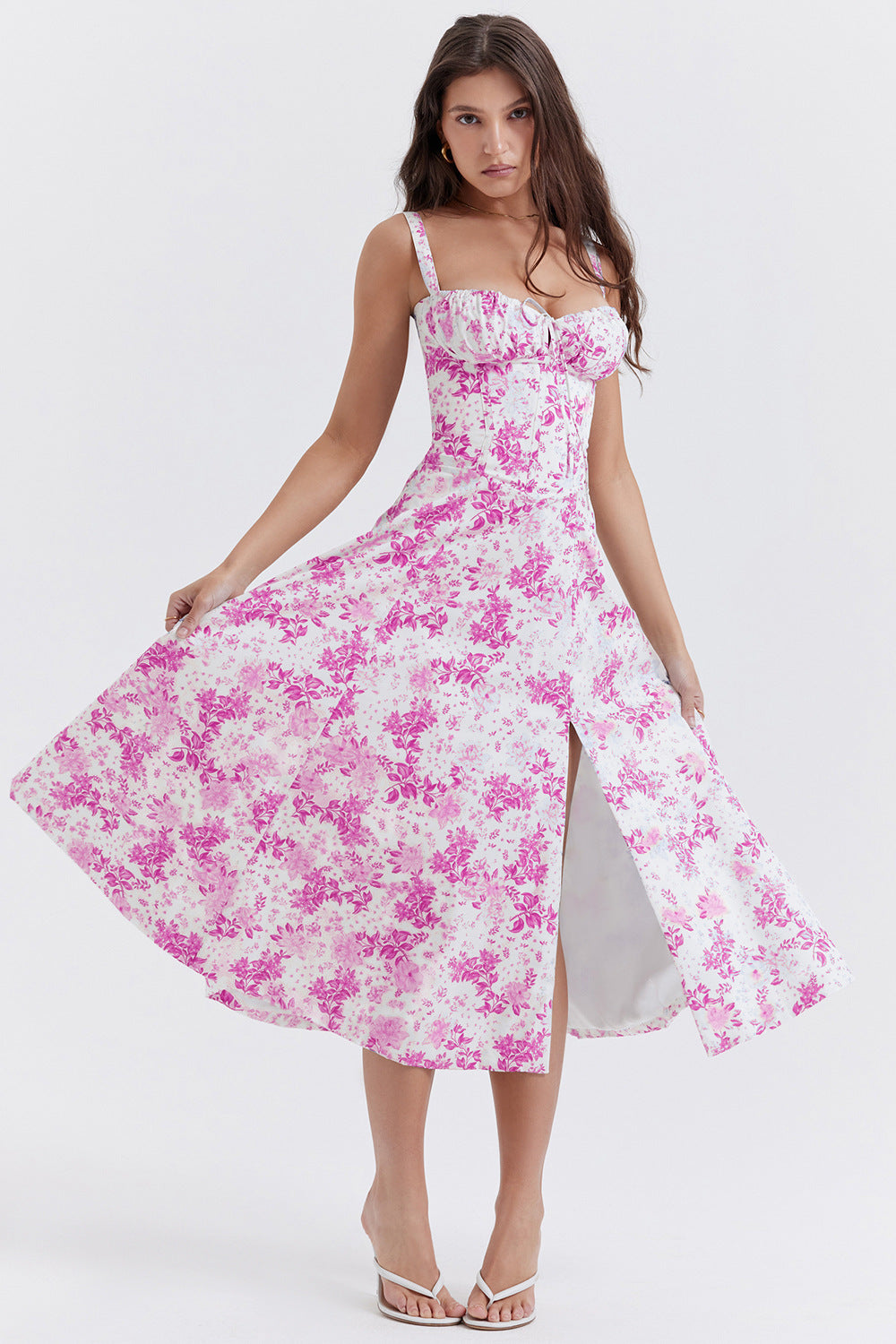 Floral Print Dress With Straps