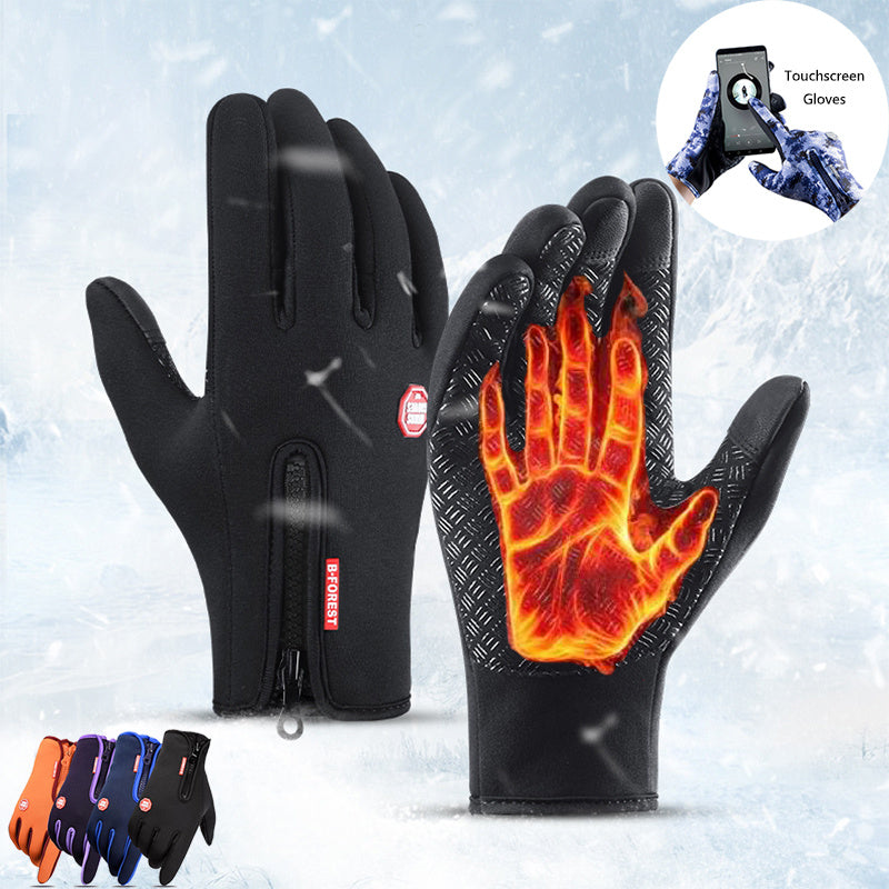 Winter Gloves Touch Screen, Waterproof Sports Gloves With Fleece