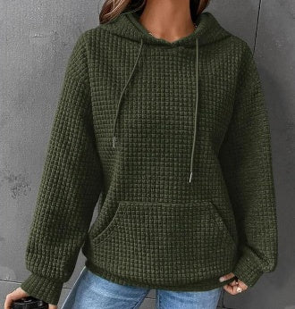 Loose Casual Solid Color Long-sleeved Hoodie