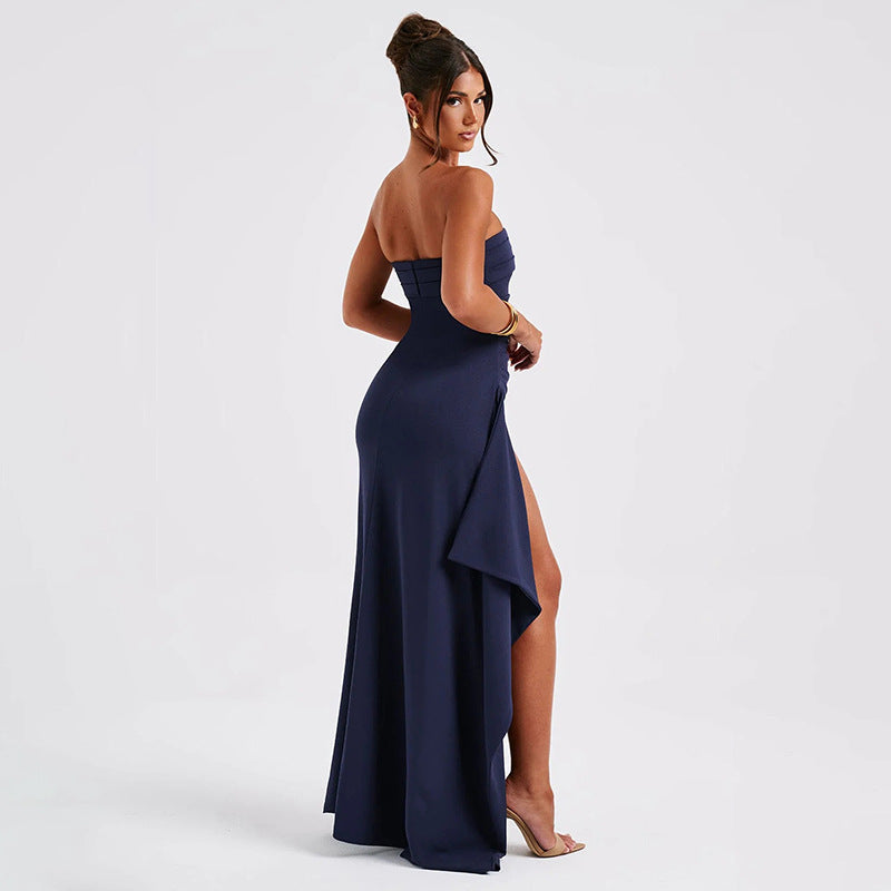 Strapless Split Long Dress