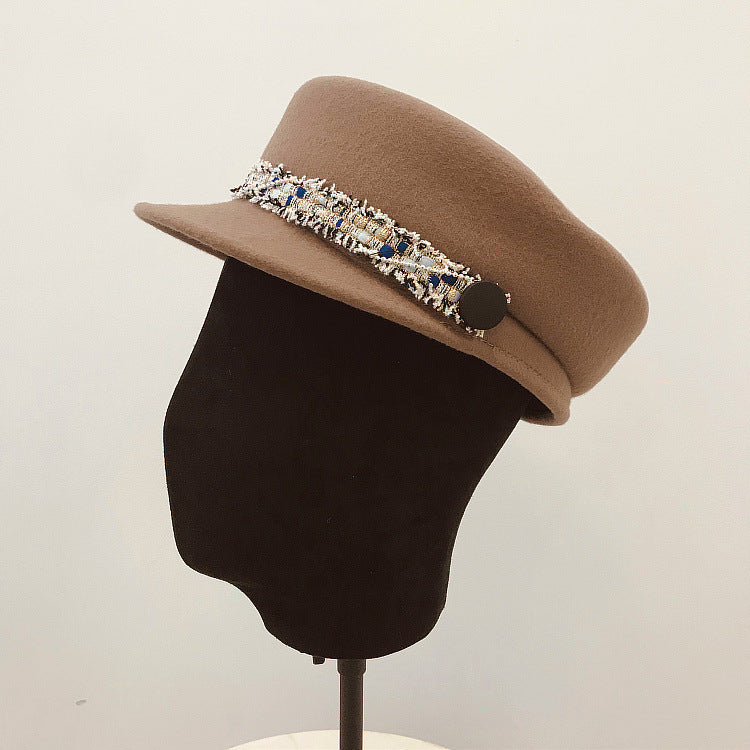 Vintage Elegant Versatile Flat Fashion Hat