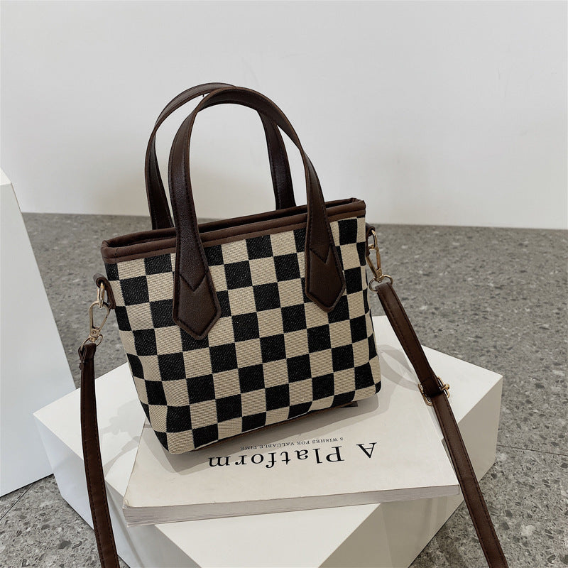 Houndstooth Shoulder Bag Portable Checkerboard Handbags All-match Messenger Bag