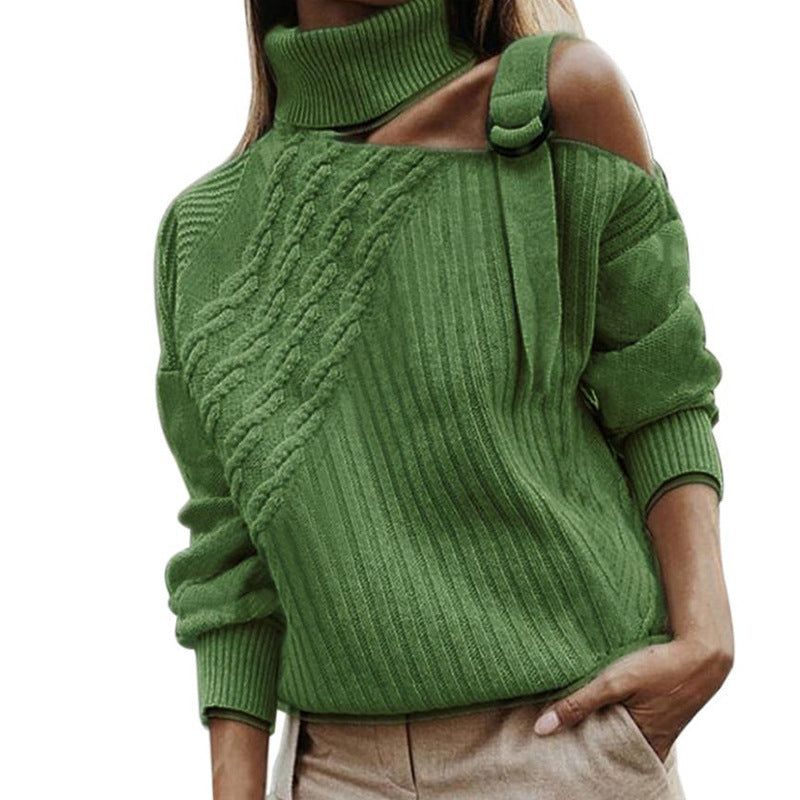 Off Shoulder Stitched Sweater