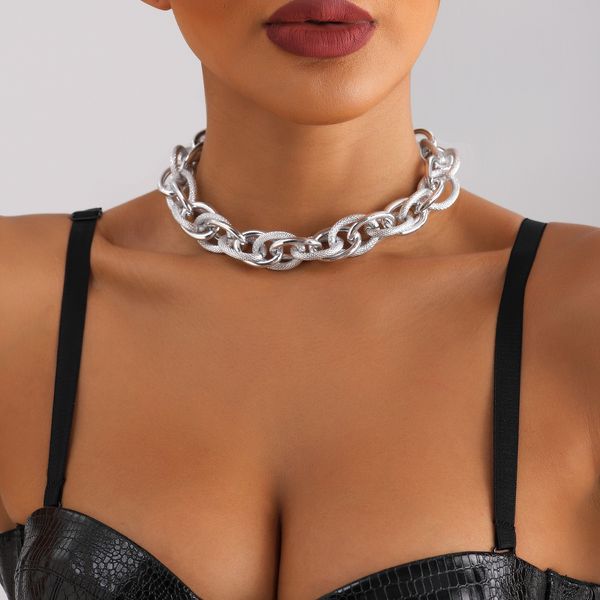 Punk-Inspired Exaggerated Threaded Necklace