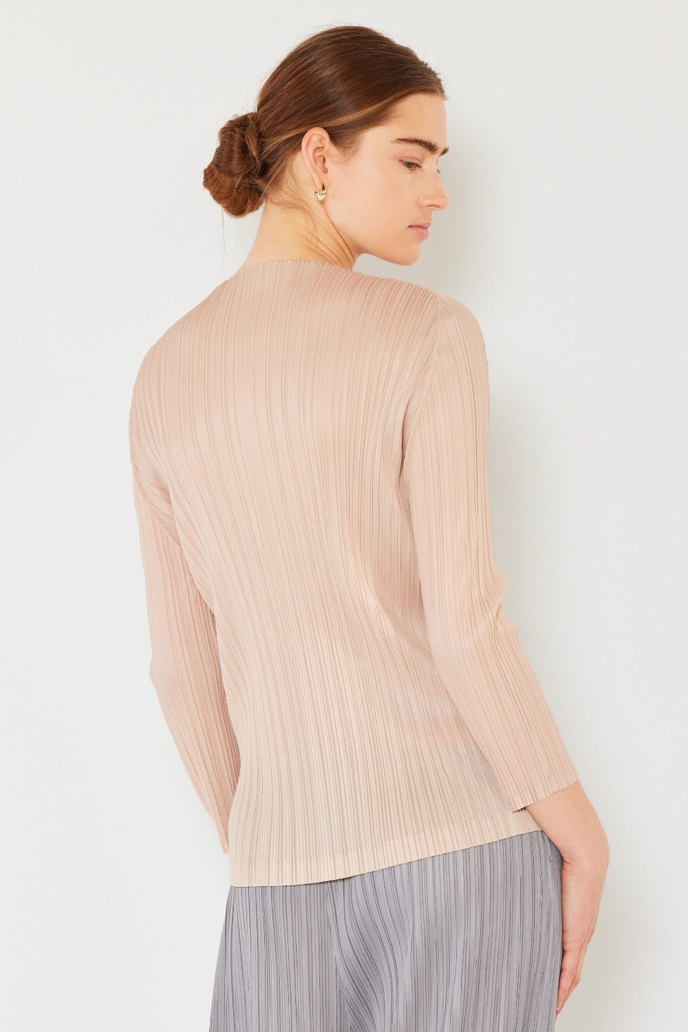 Marina West Swim Pleated Long Sleeve Boatneck Top