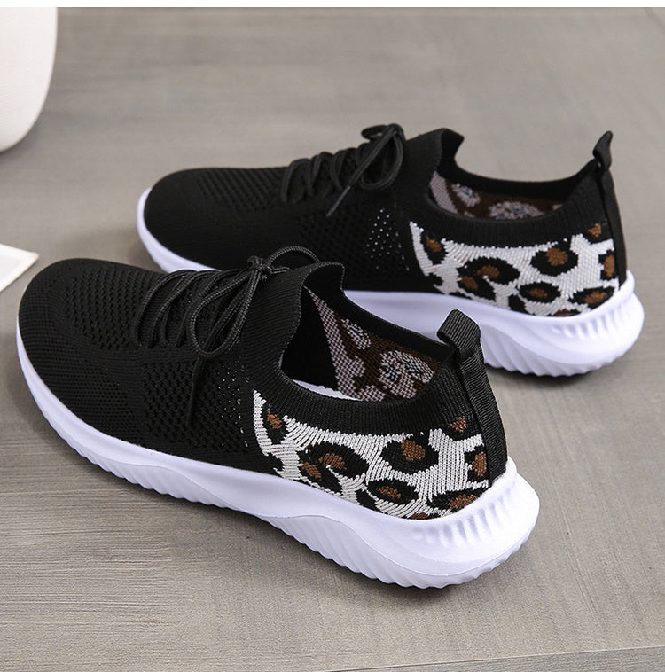 Leopard Print Lace-up Sneakers