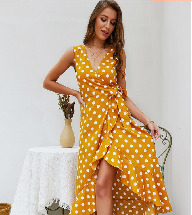 Polka dot sleeveless dress