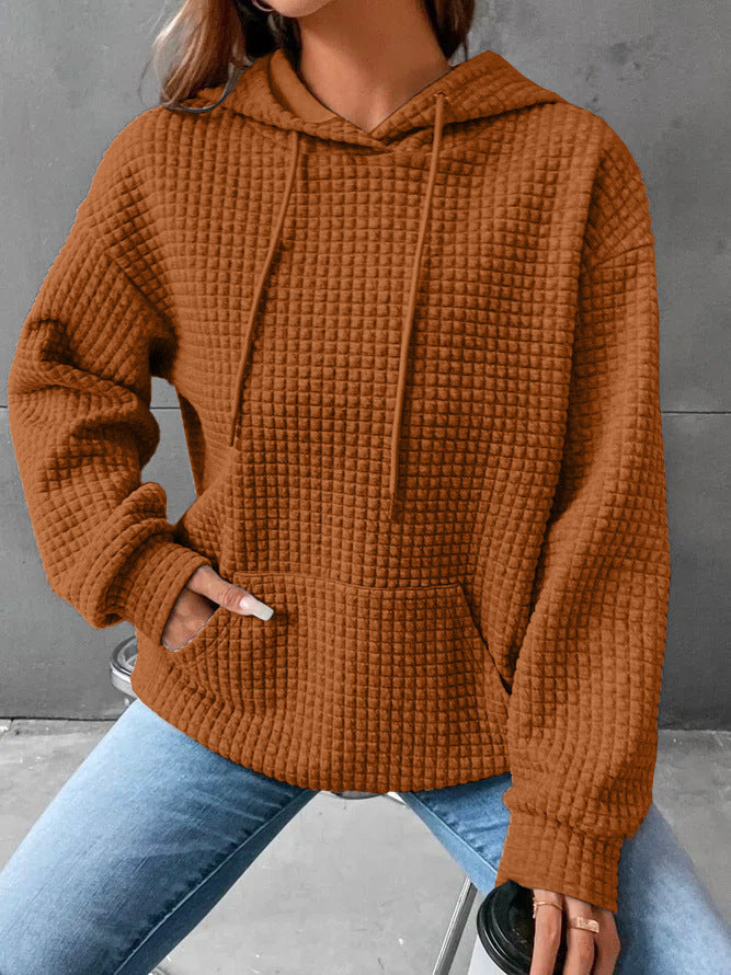 Loose Casual Solid Color Long-sleeved Hoodie