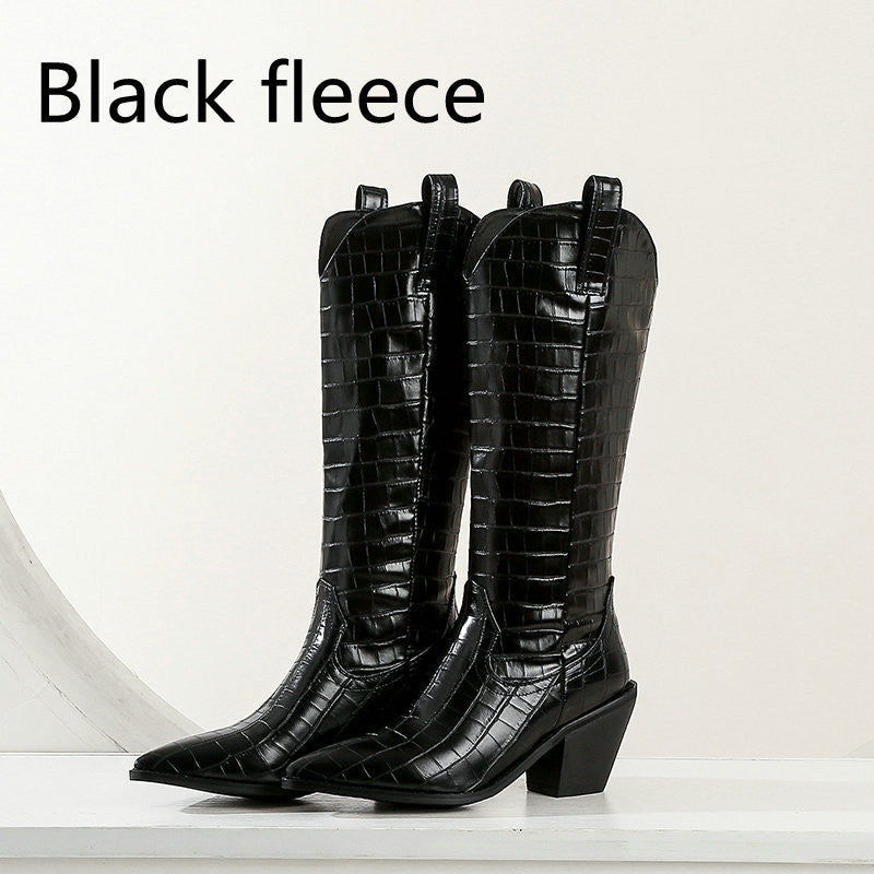 Knee-length Thick Heel Boots