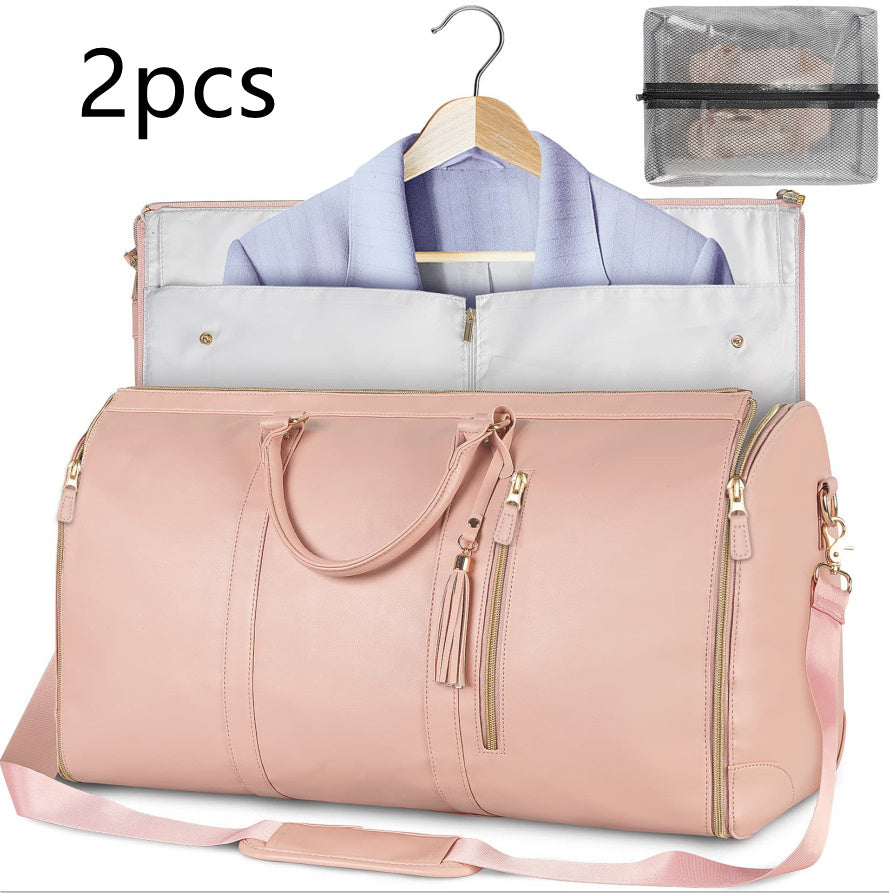 Large Capacity Travel Duffle Bag Women's Handbag Folding Suit Bag Waterproof Clothes Totes