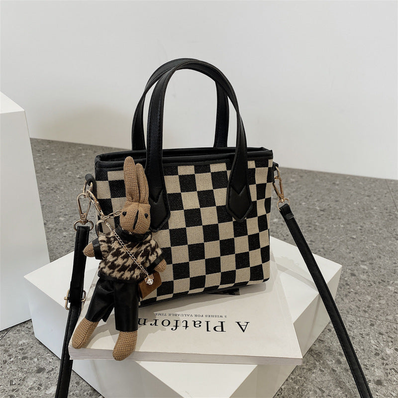 Houndstooth Shoulder Bag Portable Checkerboard Handbags All-match Messenger Bag