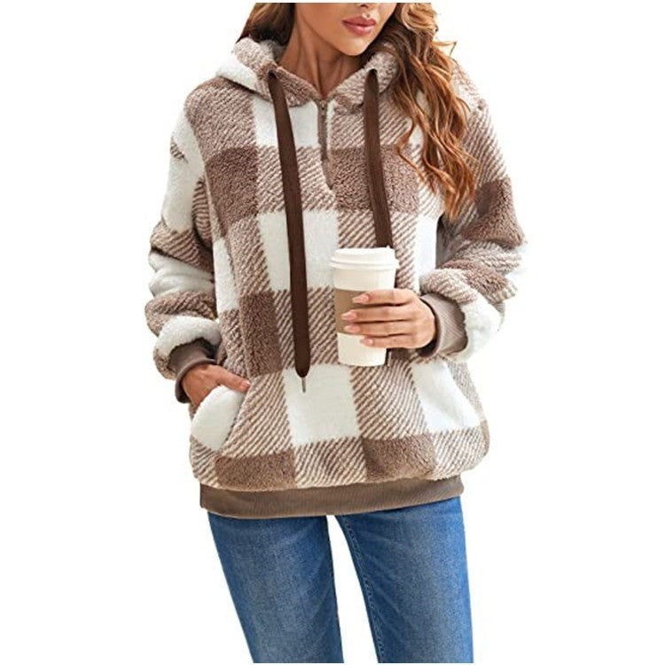 Plaid Hooded with Pockets