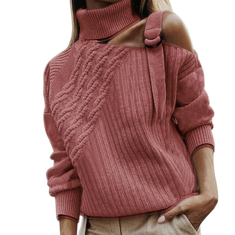 Off Shoulder Stitched Sweater