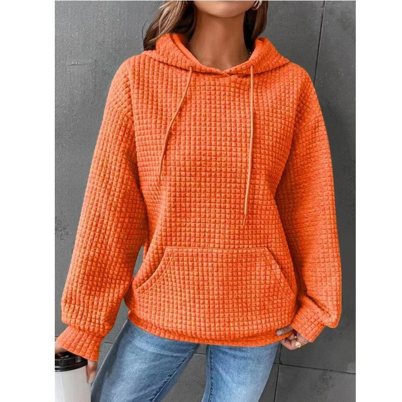 Loose Casual Solid Color Long-sleeved Hoodie