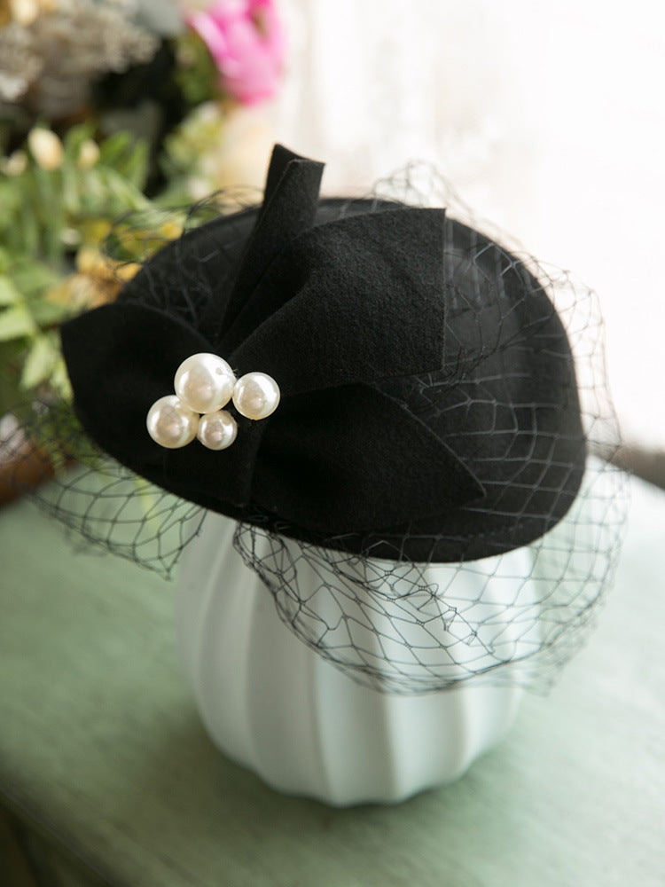 French Elegant British Vintage Mesh Beret