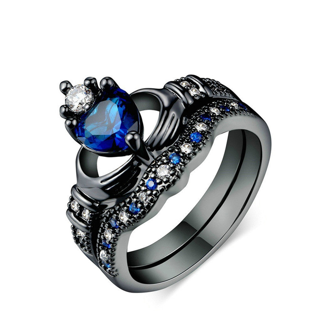 Crown love sapphire ring