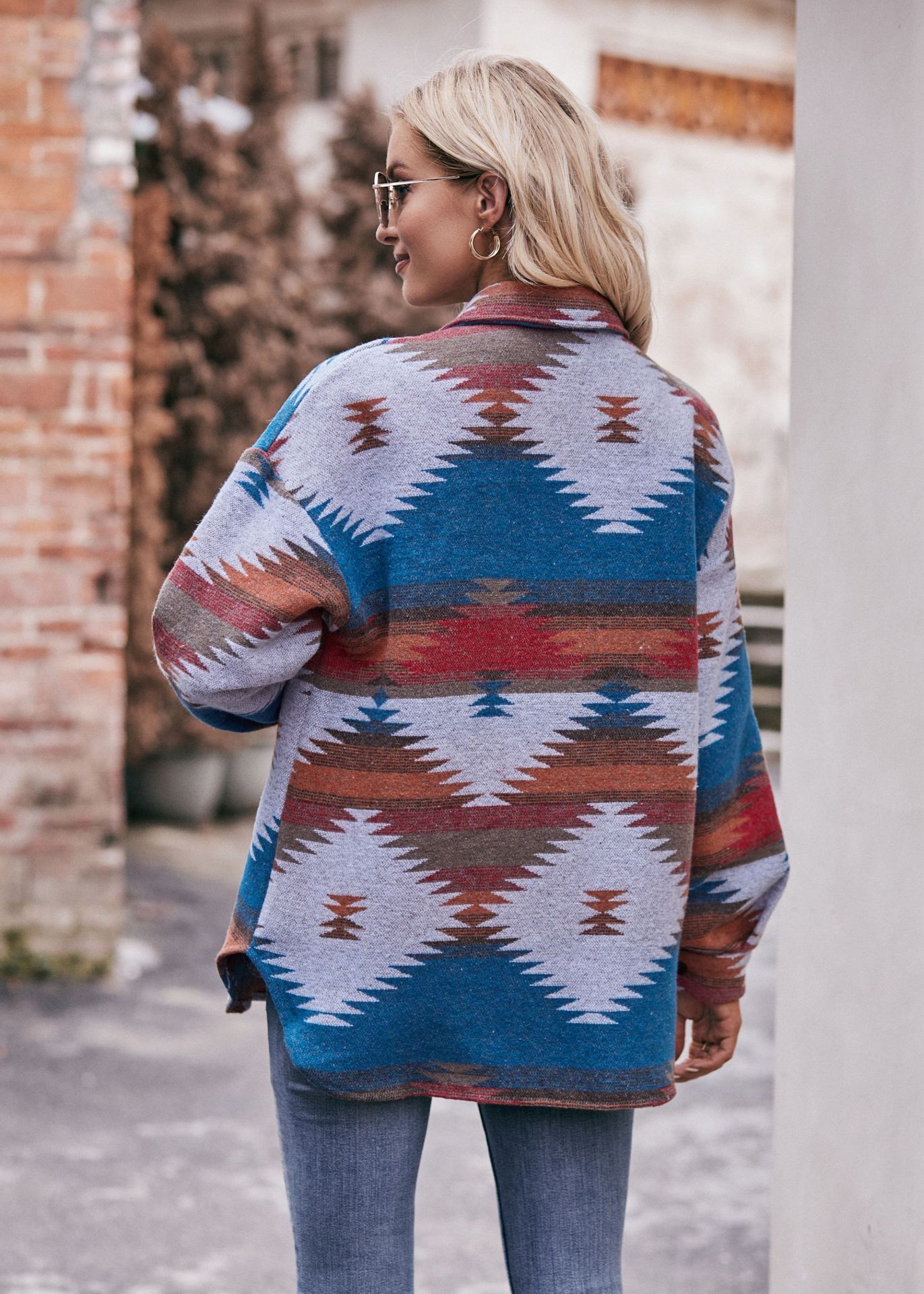 Geometric Print Shacket