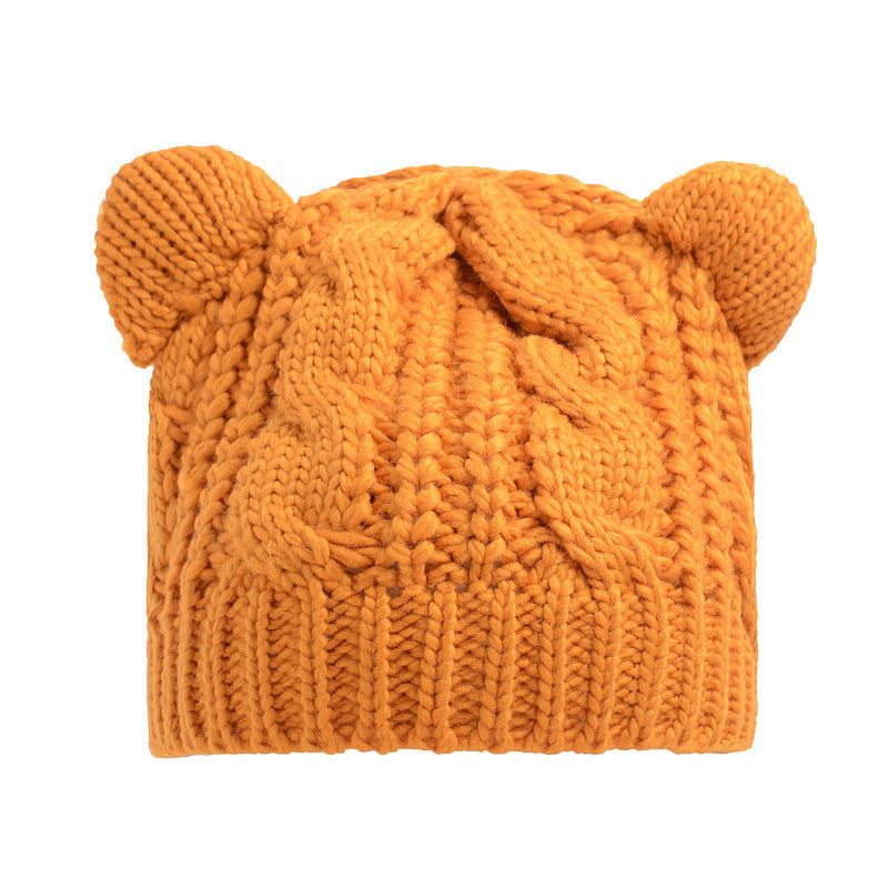 Hand Made 3D Cute Knitted Cat Ear Beanie