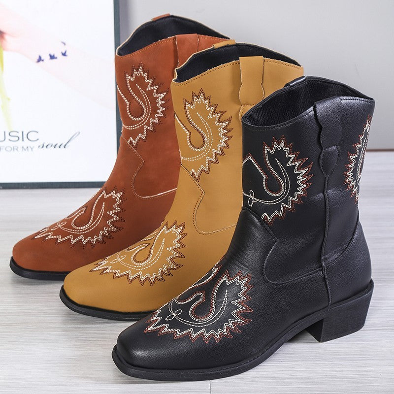 Embroidery Western Cowboy Boots