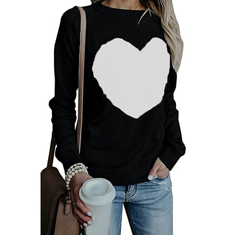 Love Printed Pullover Sweater