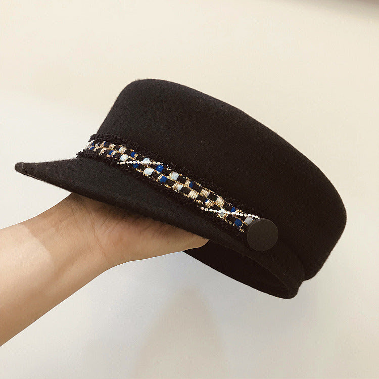 Vintage Elegant Versatile Flat Fashion Hat