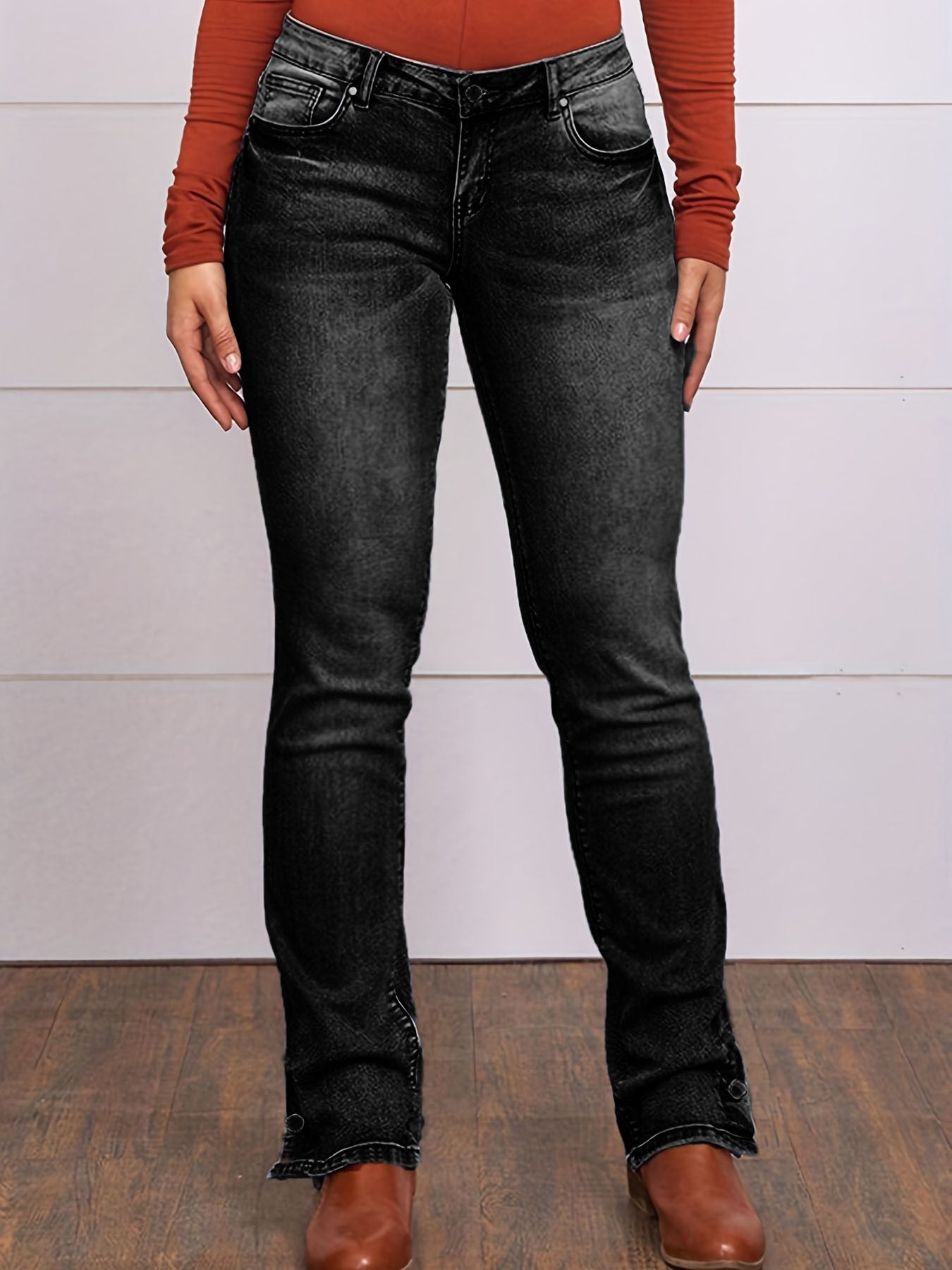 Embroidered Simple Casual Jeans