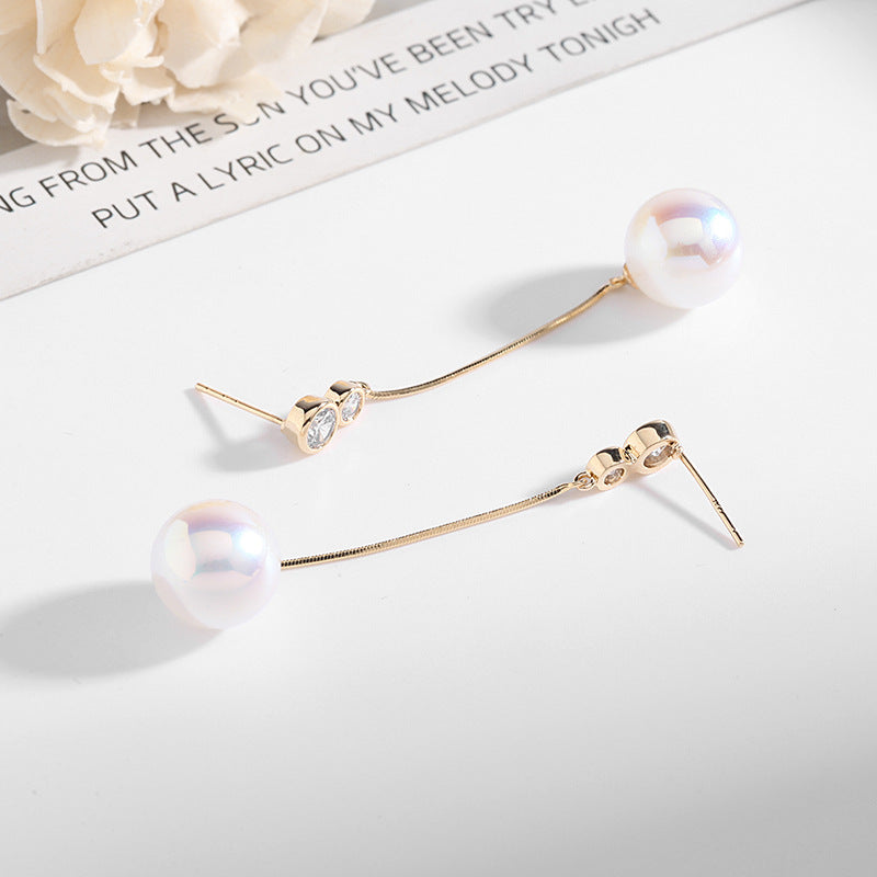 Elegant And Thin Face Pearl Earrings