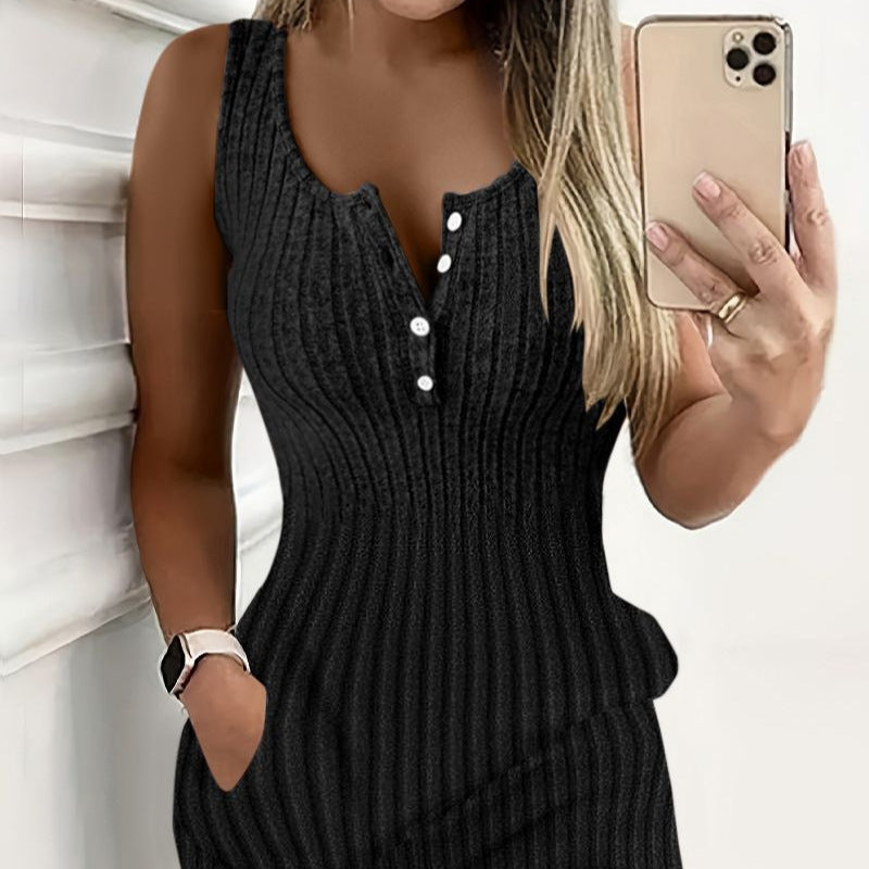 Sunken Stripe Slim Fit Dress