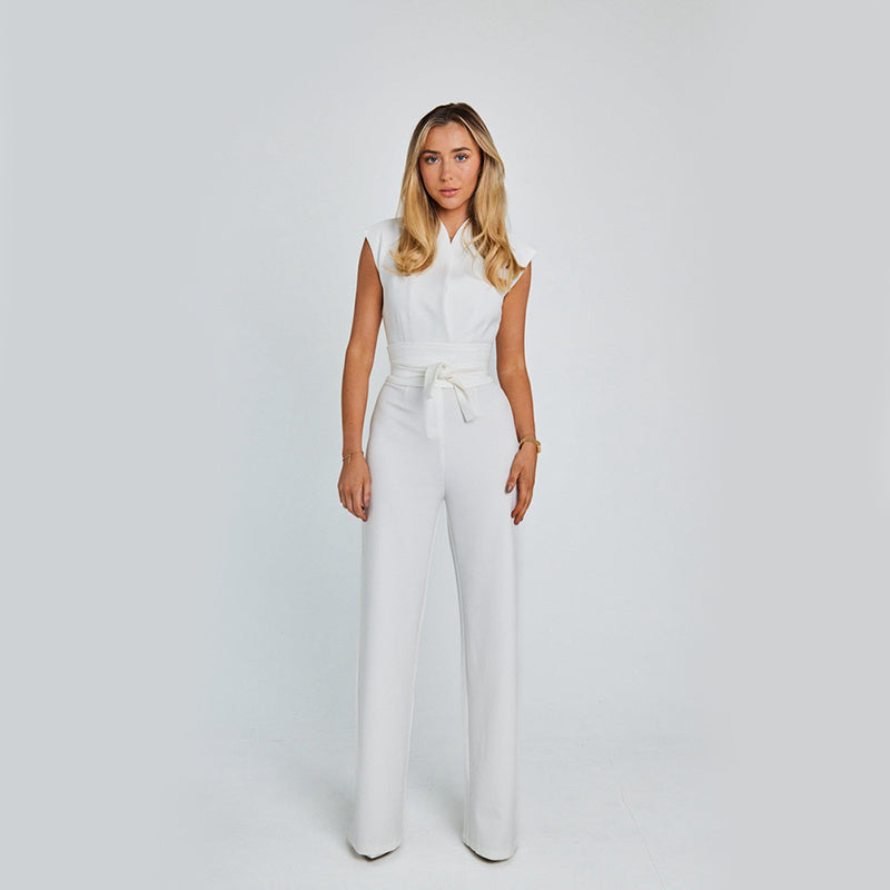 V-neck Sleeveless Jumpsuit