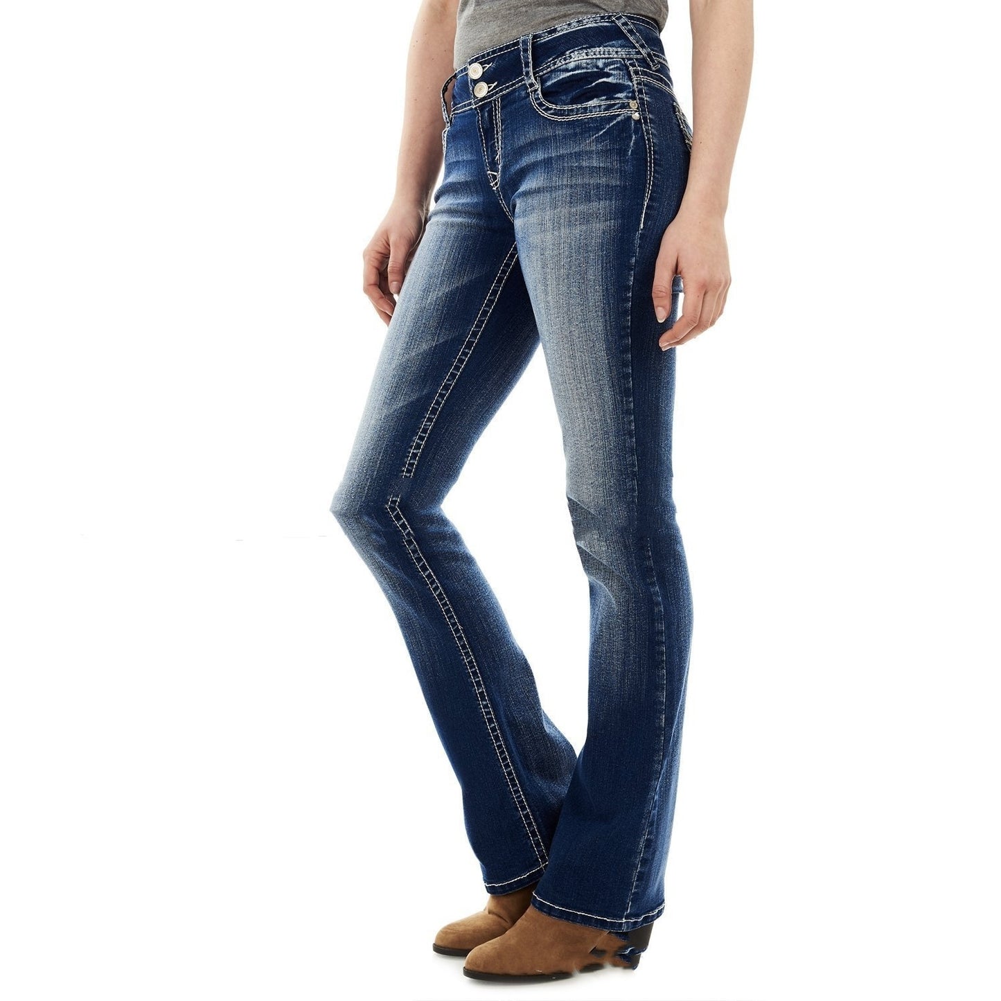 Slim-fit Washed Embroidered Sweet Curve Jeans