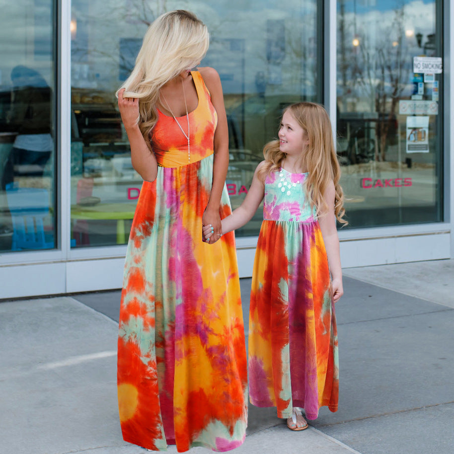 Stitching Vest Dress, Mother-daughter Matching Outfit