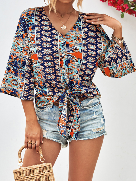 V-neck Strap Irregular Top