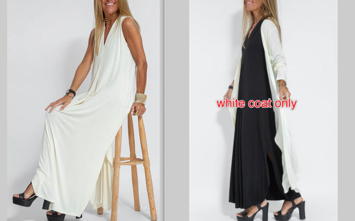 Solid Color V-neck Sleeveless Long Dress